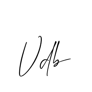 Make a beautiful signature design for name Vdb. With this signature (Allison_Script) style, you can create a handwritten signature for free. Vdb signature style 2 images and pictures png
