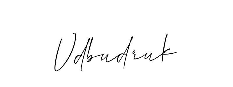 Make a beautiful signature design for name Vdbudruk. With this signature (Allison_Script) style, you can create a handwritten signature for free. Vdbudruk signature style 2 images and pictures png