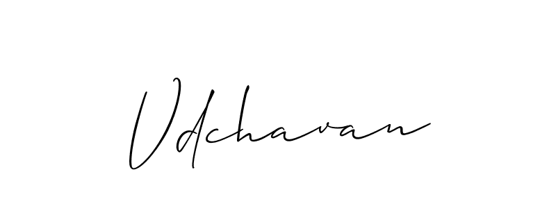 How to make Vdchavan signature? Allison_Script is a professional autograph style. Create handwritten signature for Vdchavan name. Vdchavan signature style 2 images and pictures png