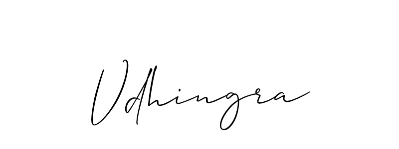 Make a beautiful signature design for name Vdhingra. With this signature (Allison_Script) style, you can create a handwritten signature for free. Vdhingra signature style 2 images and pictures png