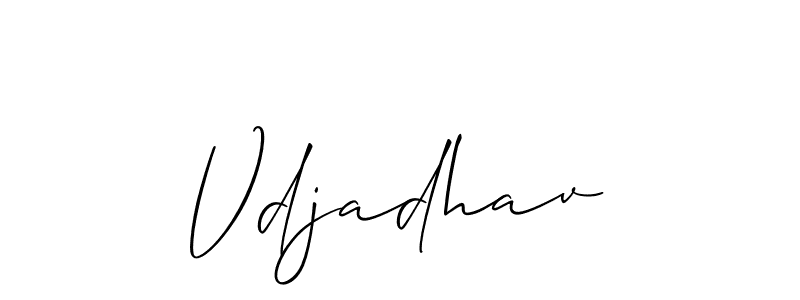 Use a signature maker to create a handwritten signature online. With this signature software, you can design (Allison_Script) your own signature for name Vdjadhav. Vdjadhav signature style 2 images and pictures png