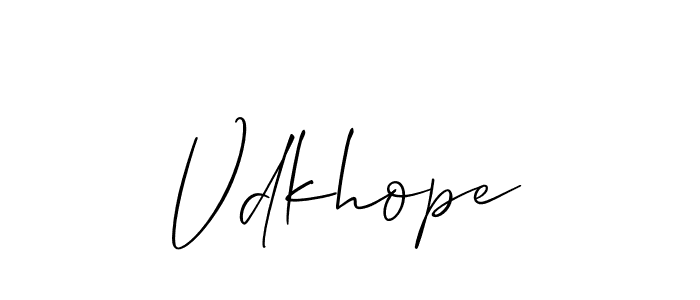 if you are searching for the best signature style for your name Vdkhope. so please give up your signature search. here we have designed multiple signature styles  using Allison_Script. Vdkhope signature style 2 images and pictures png