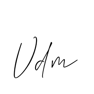 Make a beautiful signature design for name Vdm. With this signature (Allison_Script) style, you can create a handwritten signature for free. Vdm signature style 2 images and pictures png