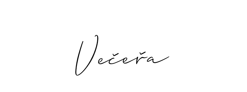 Design your own signature with our free online signature maker. With this signature software, you can create a handwritten (Allison_Script) signature for name Večeřa. Večeřa signature style 2 images and pictures png