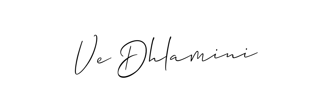 Use a signature maker to create a handwritten signature online. With this signature software, you can design (Allison_Script) your own signature for name Ve Dhlamini. Ve Dhlamini signature style 2 images and pictures png