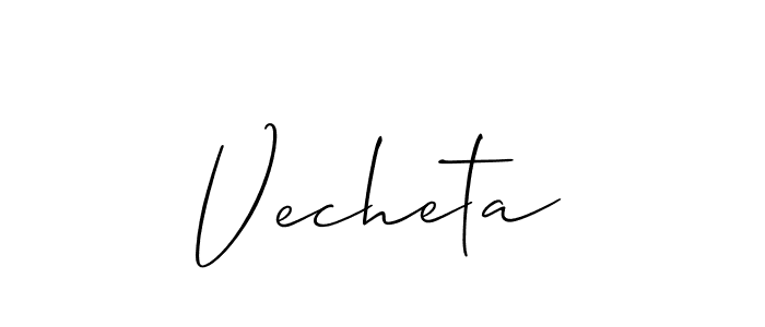 Also we have Vecheta name is the best signature style. Create professional handwritten signature collection using Allison_Script autograph style. Vecheta signature style 2 images and pictures png