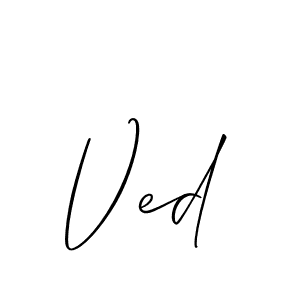 How to make Ved signature? Allison_Script is a professional autograph style. Create handwritten signature for Ved name. Ved signature style 2 images and pictures png