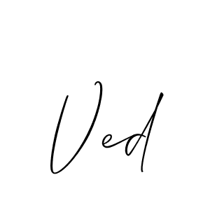 How to make Ved signature? Allison_Script is a professional autograph style. Create handwritten signature for Ved name. Ved signature style 2 images and pictures png