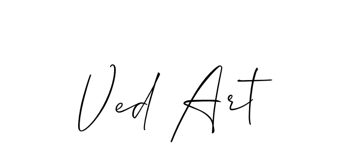 How to make Ved Art name signature. Use Allison_Script style for creating short signs online. This is the latest handwritten sign. Ved Art signature style 2 images and pictures png