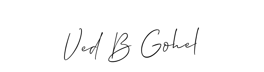 You can use this online signature creator to create a handwritten signature for the name Ved B Gohel. This is the best online autograph maker. Ved B Gohel signature style 2 images and pictures png