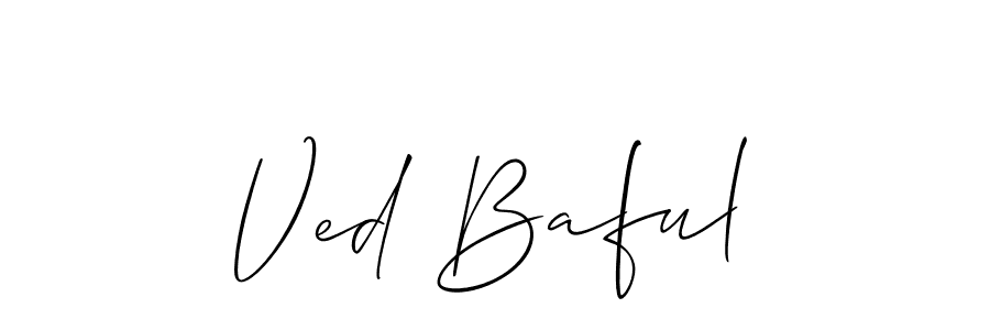 Allison_Script is a professional signature style that is perfect for those who want to add a touch of class to their signature. It is also a great choice for those who want to make their signature more unique. Get Ved Baful name to fancy signature for free. Ved Baful signature style 2 images and pictures png