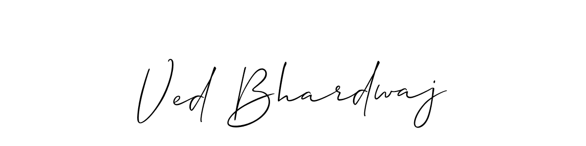 Allison_Script is a professional signature style that is perfect for those who want to add a touch of class to their signature. It is also a great choice for those who want to make their signature more unique. Get Ved Bhardwaj name to fancy signature for free. Ved Bhardwaj signature style 2 images and pictures png