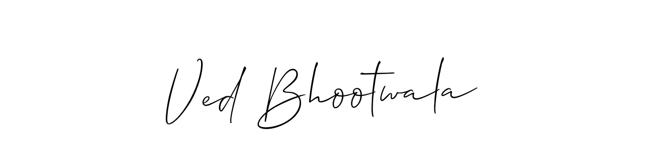 Make a beautiful signature design for name Ved Bhootwala. With this signature (Allison_Script) style, you can create a handwritten signature for free. Ved Bhootwala signature style 2 images and pictures png