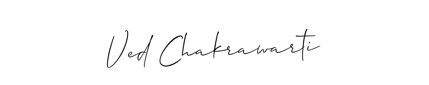 How to Draw Ved Chakrawarti signature style? Allison_Script is a latest design signature styles for name Ved Chakrawarti. Ved Chakrawarti signature style 2 images and pictures png