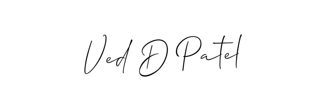 Design your own signature with our free online signature maker. With this signature software, you can create a handwritten (Allison_Script) signature for name Ved D Patel. Ved D Patel signature style 2 images and pictures png