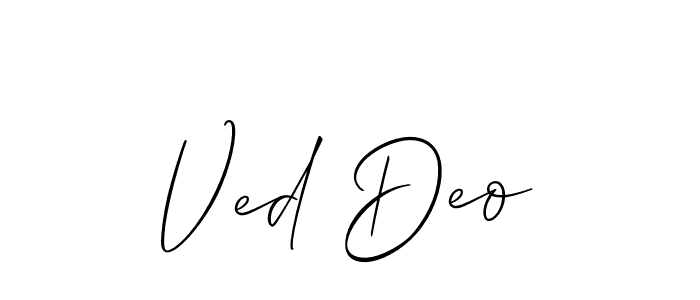 It looks lik you need a new signature style for name Ved Deo. Design unique handwritten (Allison_Script) signature with our free signature maker in just a few clicks. Ved Deo signature style 2 images and pictures png