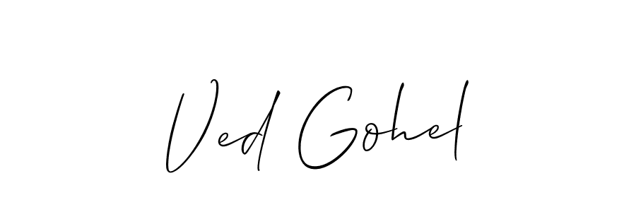 It looks lik you need a new signature style for name Ved Gohel. Design unique handwritten (Allison_Script) signature with our free signature maker in just a few clicks. Ved Gohel signature style 2 images and pictures png