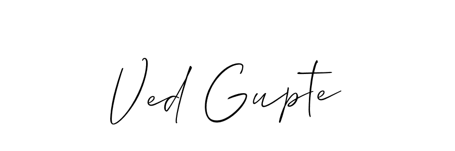 How to make Ved Gupte signature? Allison_Script is a professional autograph style. Create handwritten signature for Ved Gupte name. Ved Gupte signature style 2 images and pictures png