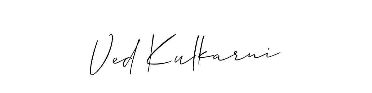 How to make Ved Kulkarni signature? Allison_Script is a professional autograph style. Create handwritten signature for Ved Kulkarni name. Ved Kulkarni signature style 2 images and pictures png