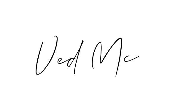 Also You can easily find your signature by using the search form. We will create Ved Mc name handwritten signature images for you free of cost using Allison_Script sign style. Ved Mc signature style 2 images and pictures png