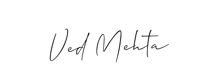 You should practise on your own different ways (Allison_Script) to write your name (Ved Mehta) in signature. don't let someone else do it for you. Ved Mehta signature style 2 images and pictures png