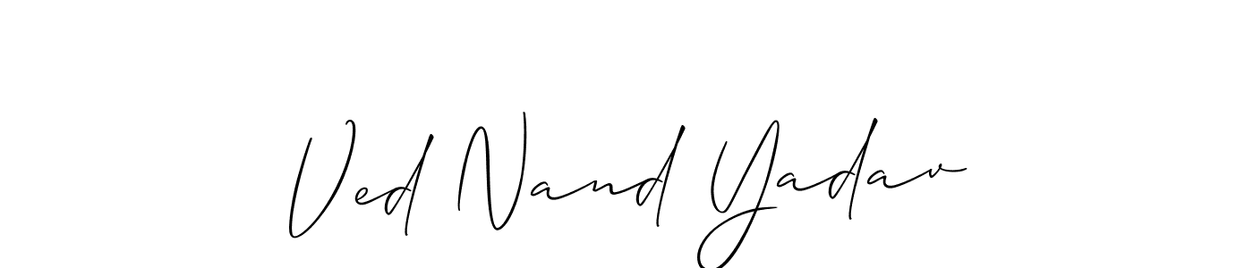 How to Draw Ved Nand Yadav signature style? Allison_Script is a latest design signature styles for name Ved Nand Yadav. Ved Nand Yadav signature style 2 images and pictures png