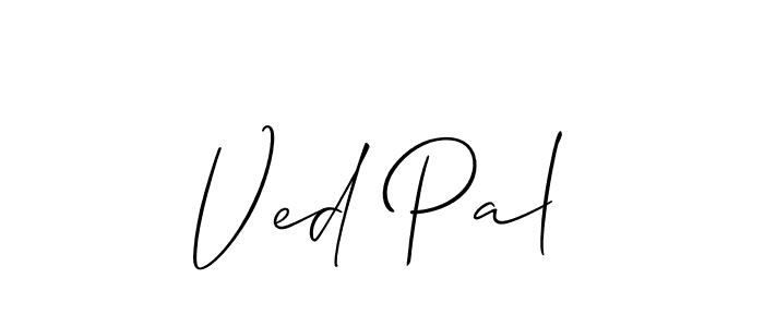 Make a beautiful signature design for name Ved Pal. With this signature (Allison_Script) style, you can create a handwritten signature for free. Ved Pal signature style 2 images and pictures png