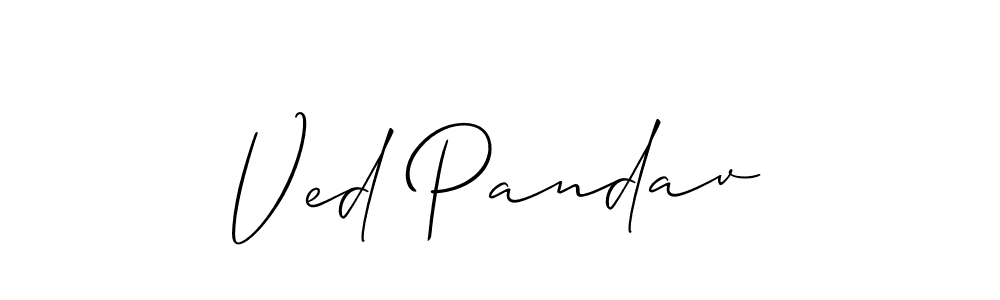 Also we have Ved Pandav name is the best signature style. Create professional handwritten signature collection using Allison_Script autograph style. Ved Pandav signature style 2 images and pictures png