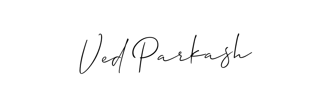 You should practise on your own different ways (Allison_Script) to write your name (Ved Parkash) in signature. don't let someone else do it for you. Ved Parkash signature style 2 images and pictures png