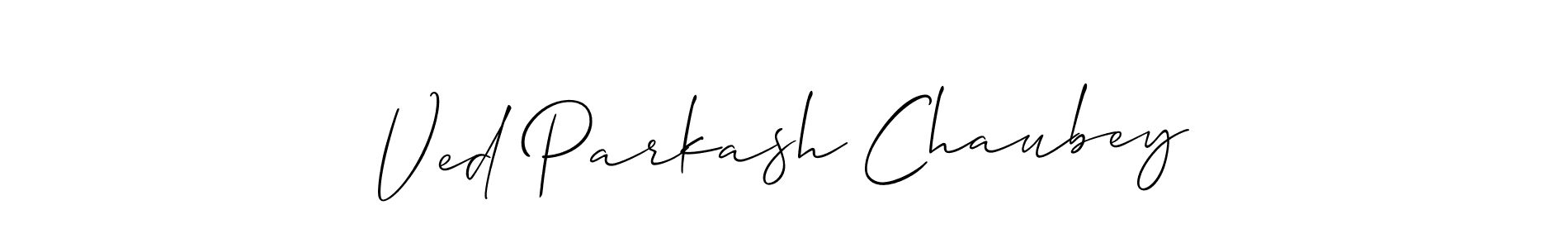 How to Draw Ved Parkash Chaubey signature style? Allison_Script is a latest design signature styles for name Ved Parkash Chaubey. Ved Parkash Chaubey signature style 2 images and pictures png