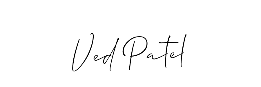 Make a beautiful signature design for name Ved Patel. With this signature (Allison_Script) style, you can create a handwritten signature for free. Ved Patel signature style 2 images and pictures png