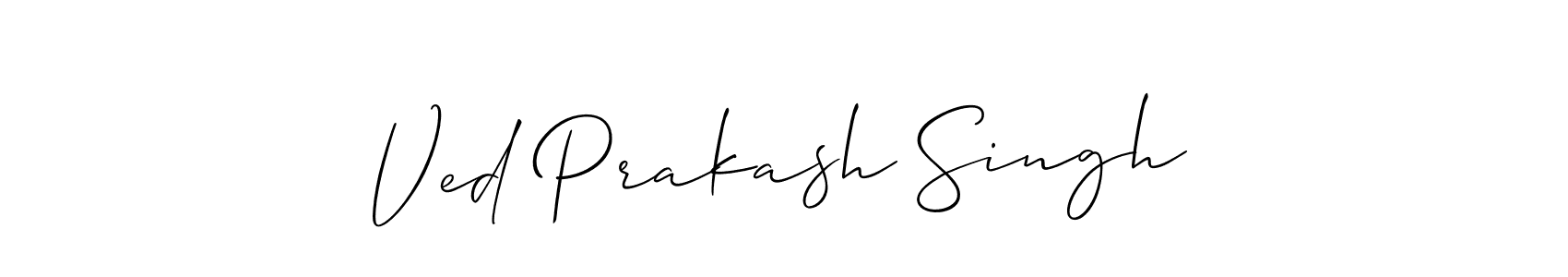 You should practise on your own different ways (Allison_Script) to write your name (Ved Prakash Singh) in signature. don't let someone else do it for you. Ved Prakash Singh signature style 2 images and pictures png