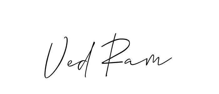 Ved Ram stylish signature style. Best Handwritten Sign (Allison_Script) for my name. Handwritten Signature Collection Ideas for my name Ved Ram. Ved Ram signature style 2 images and pictures png