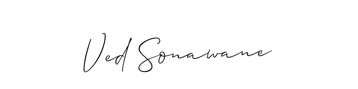 Ved Sonawane stylish signature style. Best Handwritten Sign (Allison_Script) for my name. Handwritten Signature Collection Ideas for my name Ved Sonawane. Ved Sonawane signature style 2 images and pictures png