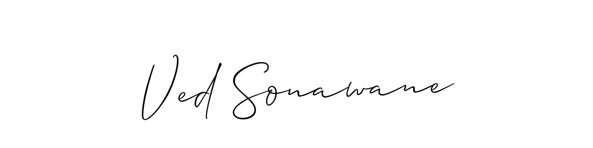 How to make Ved Sonawane name signature. Use Allison_Script style for creating short signs online. This is the latest handwritten sign. Ved Sonawane signature style 2 images and pictures png