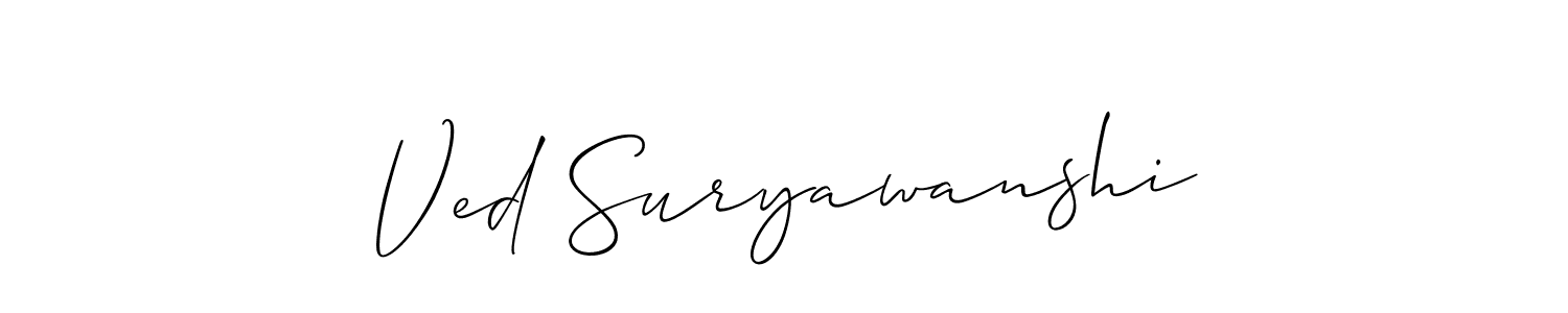 Also we have Ved Suryawanshi name is the best signature style. Create professional handwritten signature collection using Allison_Script autograph style. Ved Suryawanshi signature style 2 images and pictures png