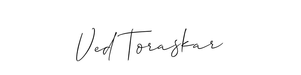 Create a beautiful signature design for name Ved Toraskar. With this signature (Allison_Script) fonts, you can make a handwritten signature for free. Ved Toraskar signature style 2 images and pictures png