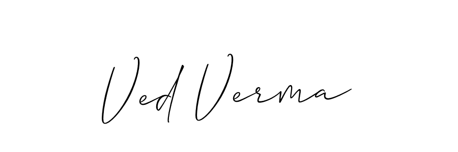 Use a signature maker to create a handwritten signature online. With this signature software, you can design (Allison_Script) your own signature for name Ved Verma. Ved Verma signature style 2 images and pictures png