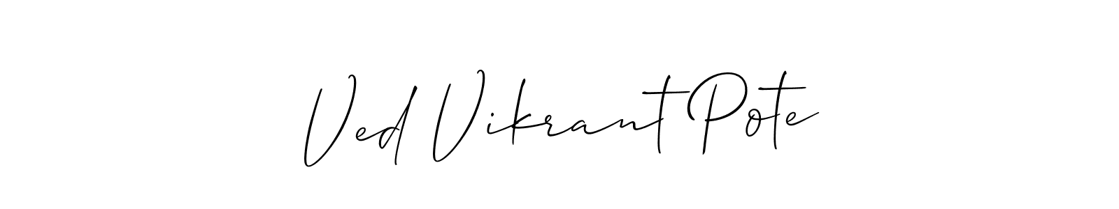 Make a short Ved Vikrant Pote signature style. Manage your documents anywhere anytime using Allison_Script. Create and add eSignatures, submit forms, share and send files easily. Ved Vikrant Pote signature style 2 images and pictures png