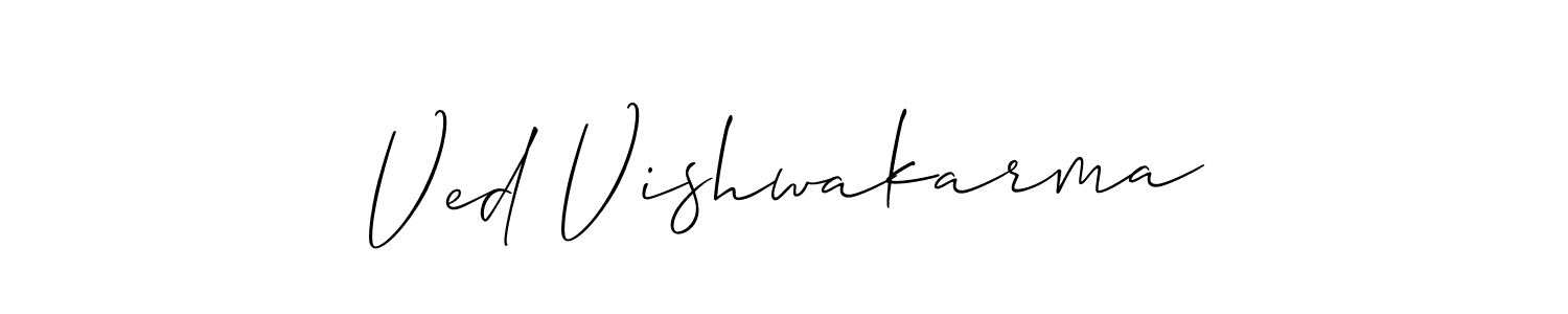 Similarly Allison_Script is the best handwritten signature design. Signature creator online .You can use it as an online autograph creator for name Ved Vishwakarma. Ved Vishwakarma signature style 2 images and pictures png