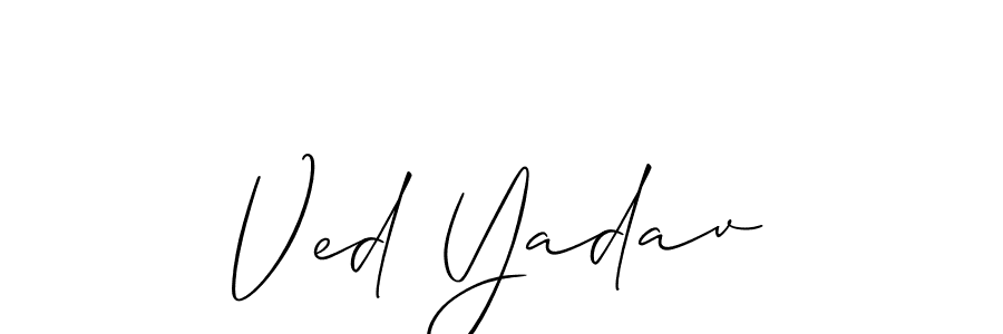 How to Draw Ved Yadav signature style? Allison_Script is a latest design signature styles for name Ved Yadav. Ved Yadav signature style 2 images and pictures png
