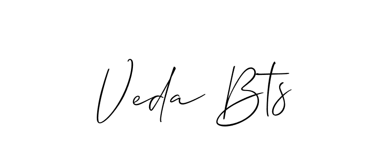 Make a beautiful signature design for name Veda Bts. With this signature (Allison_Script) style, you can create a handwritten signature for free. Veda Bts signature style 2 images and pictures png