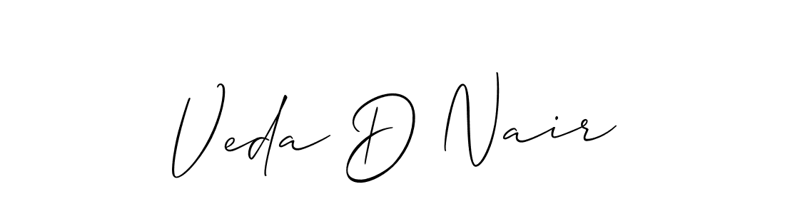 Design your own signature with our free online signature maker. With this signature software, you can create a handwritten (Allison_Script) signature for name Veda D Nair. Veda D Nair signature style 2 images and pictures png
