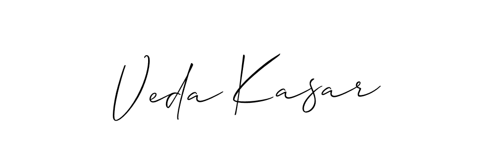 Also You can easily find your signature by using the search form. We will create Veda Kasar name handwritten signature images for you free of cost using Allison_Script sign style. Veda Kasar signature style 2 images and pictures png