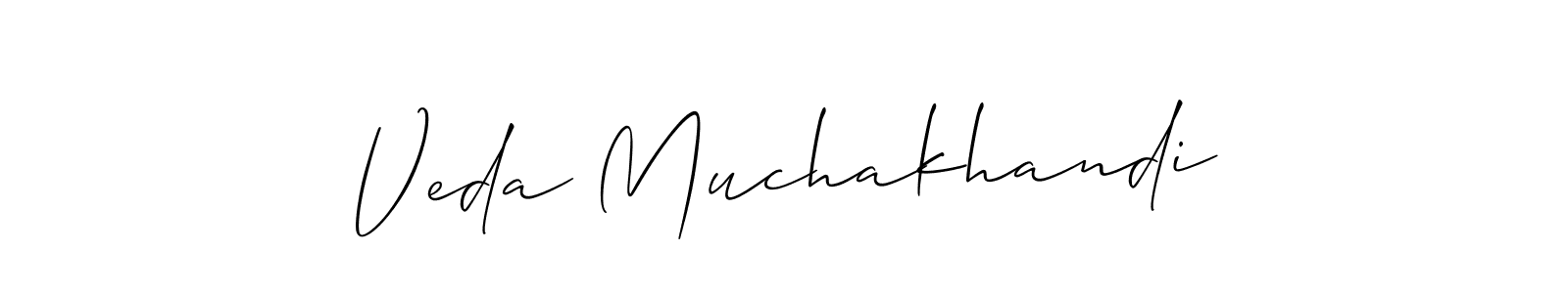 Also we have Veda Muchakhandi name is the best signature style. Create professional handwritten signature collection using Allison_Script autograph style. Veda Muchakhandi signature style 2 images and pictures png