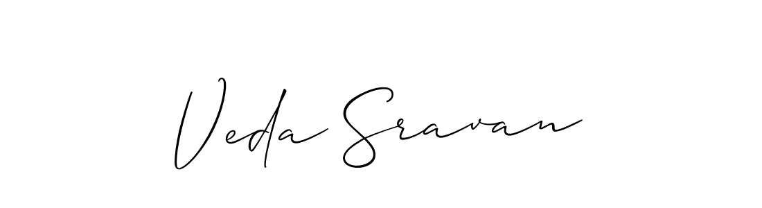Create a beautiful signature design for name Veda Sravan. With this signature (Allison_Script) fonts, you can make a handwritten signature for free. Veda Sravan signature style 2 images and pictures png