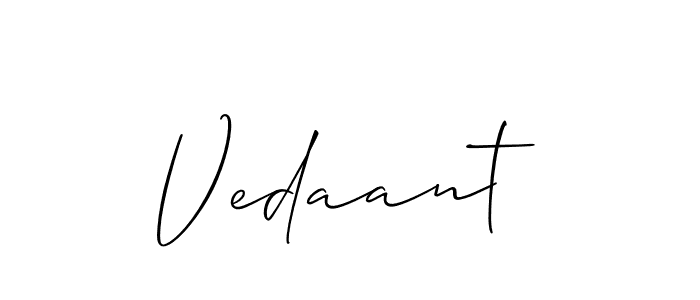 Also we have Vedaant name is the best signature style. Create professional handwritten signature collection using Allison_Script autograph style. Vedaant signature style 2 images and pictures png