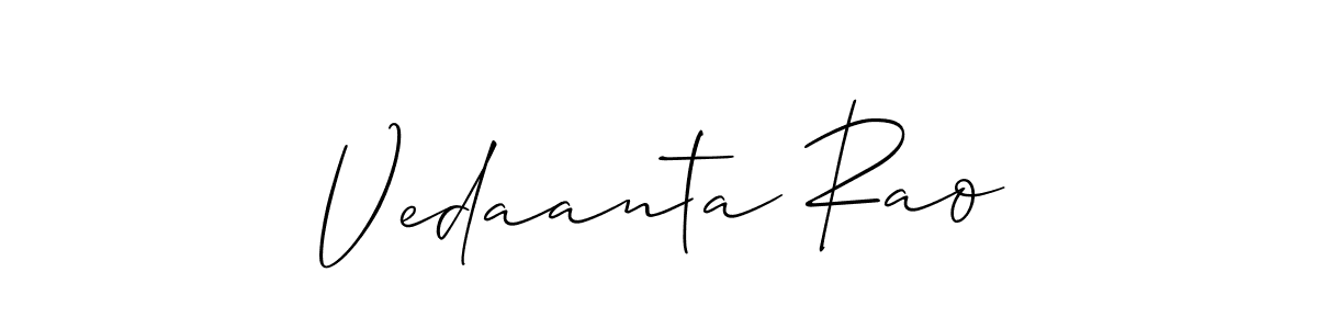 You should practise on your own different ways (Allison_Script) to write your name (Vedaanta Rao) in signature. don't let someone else do it for you. Vedaanta Rao signature style 2 images and pictures png
