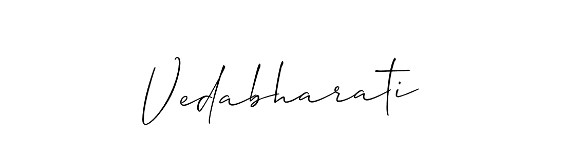 Check out images of Autograph of Vedabharati name. Actor Vedabharati Signature Style. Allison_Script is a professional sign style online. Vedabharati signature style 2 images and pictures png