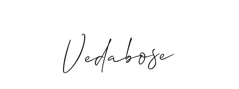 Here are the top 10 professional signature styles for the name Vedabose. These are the best autograph styles you can use for your name. Vedabose signature style 2 images and pictures png